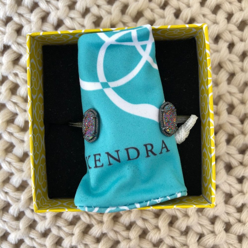 Kendra Scott Abalone Sparkle Gunmetal Bracelet